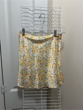Princess Polly Yellow Floral A-Line Skirt
